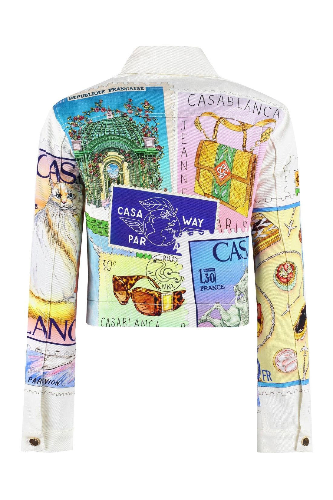 Casablanca-OUTLET-SALE-Printed denim jacket-ARCHIVIST
