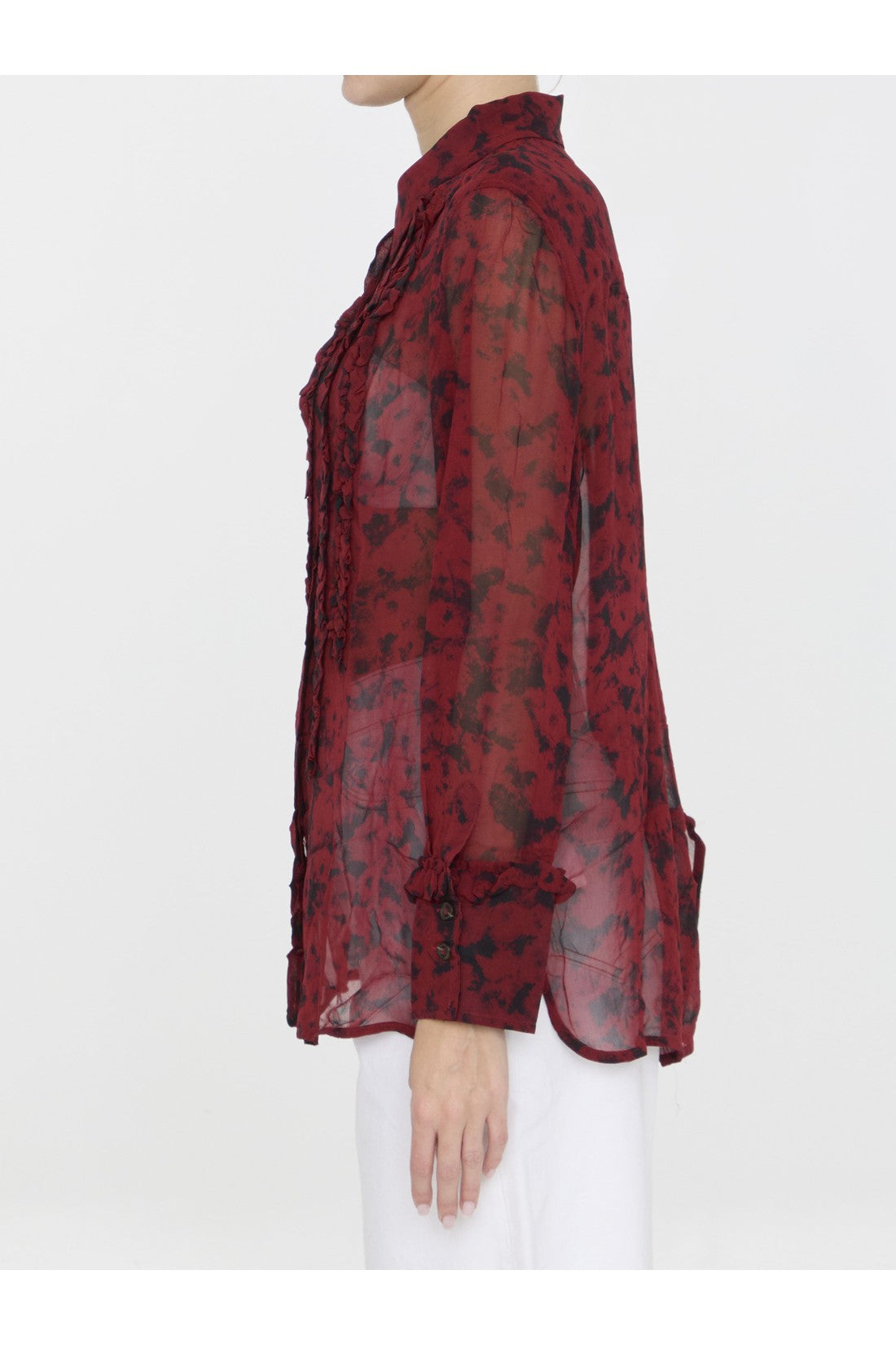 GANNI-OUTLET-SALE-Printed georgette shirt-ARCHIVIST