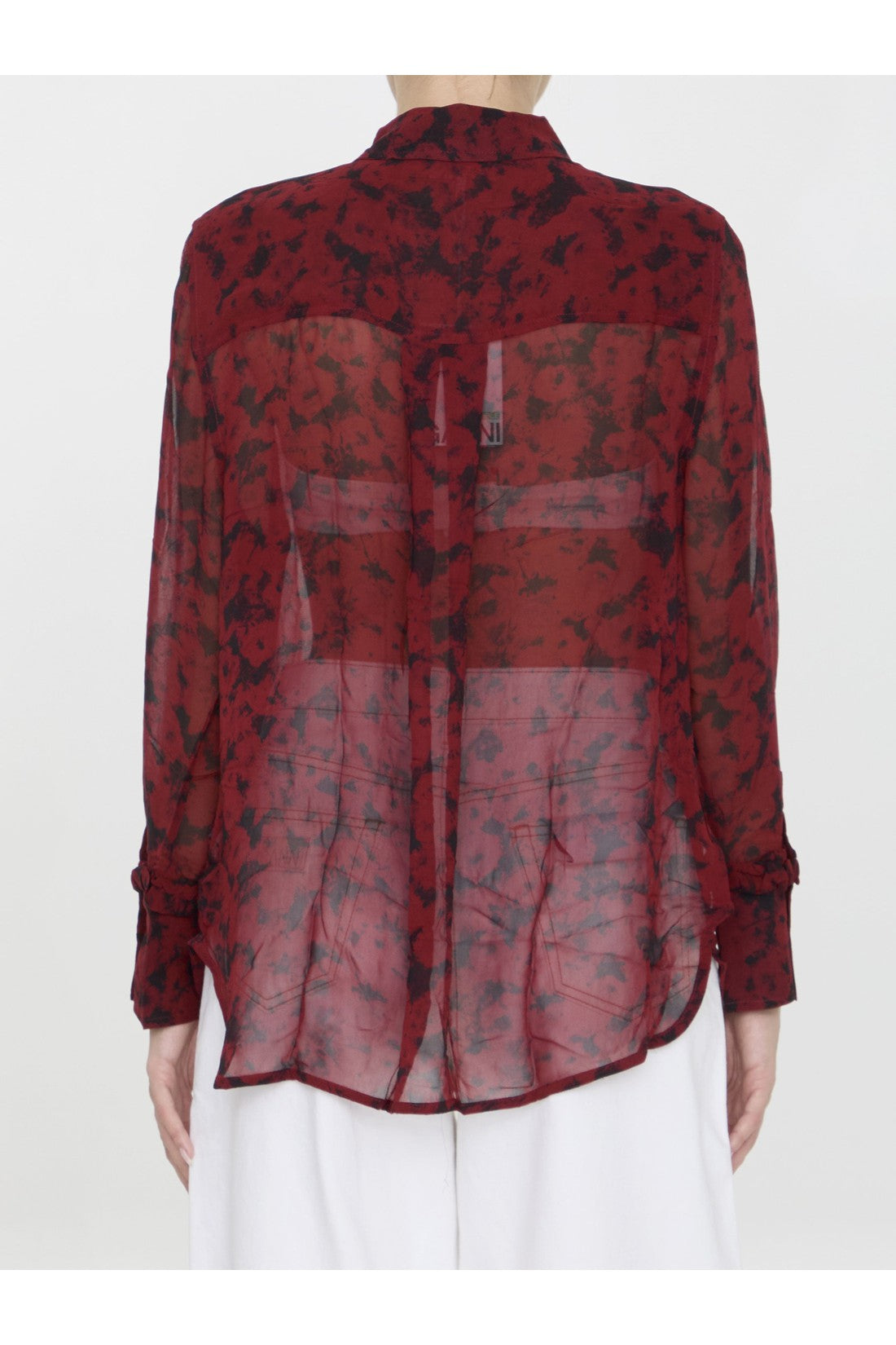 GANNI-OUTLET-SALE-Printed georgette shirt-ARCHIVIST