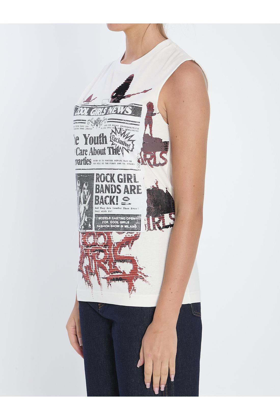 Dolce & Gabbana-OUTLET-SALE-Printed jersey top-ARCHIVIST