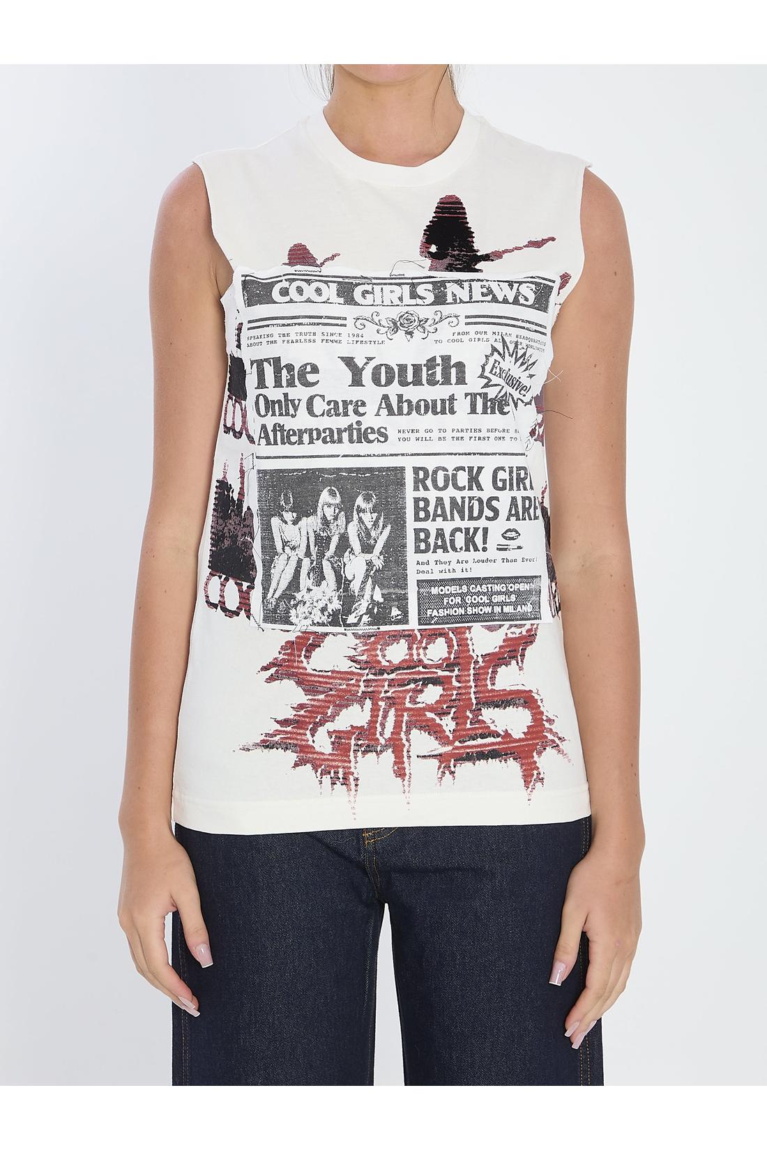 Dolce & Gabbana-OUTLET-SALE-Printed jersey top-ARCHIVIST