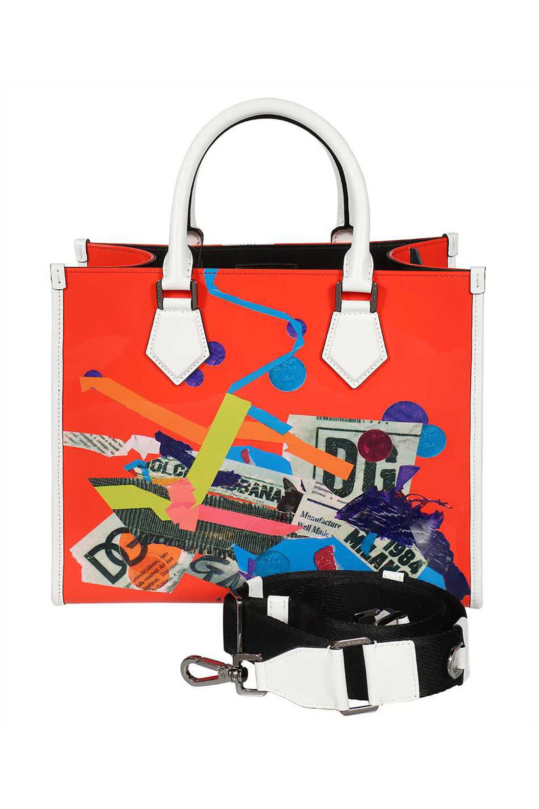 Dolce & Gabbana-OUTLET-SALE-Printed leather tote bag-ARCHIVIST