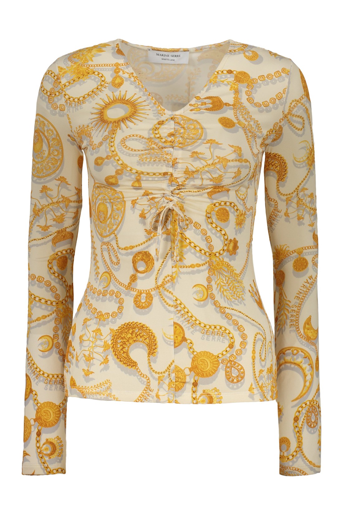 Marine Serre-OUTLET-SALE-Printed long-sleeve top-ARCHIVIST