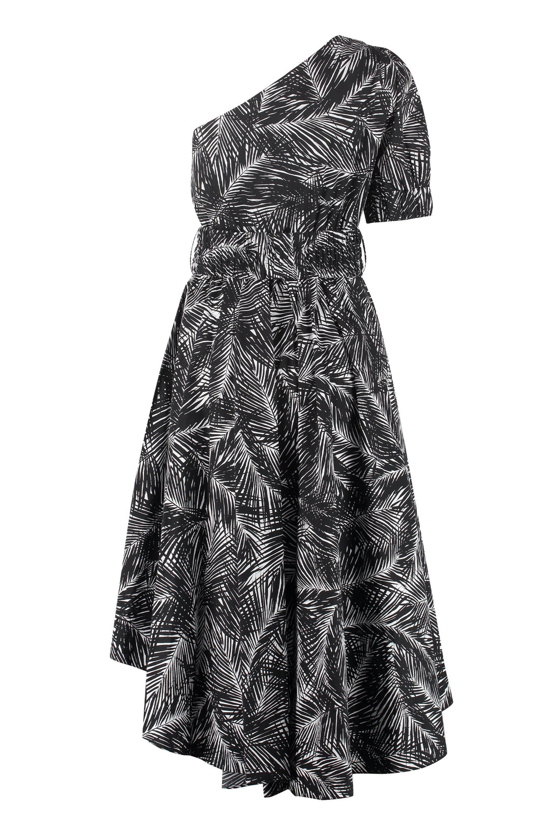 MICHAEL MICHAEL KORS-OUTLET-SALE-Printed one-shoulder dress-ARCHIVIST
