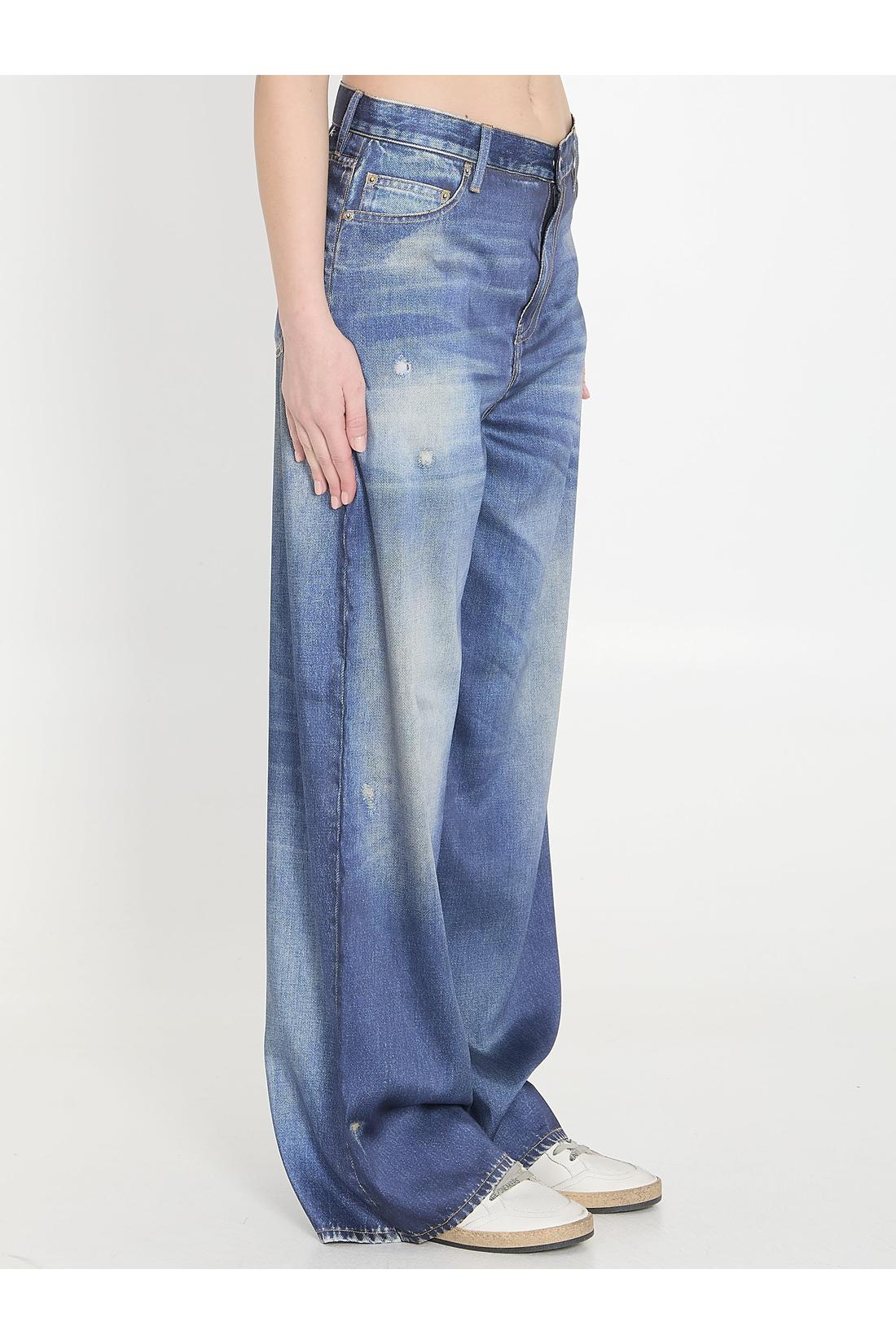 Golden Goose-OUTLET-SALE-Printed pants jeans effect-ARCHIVIST