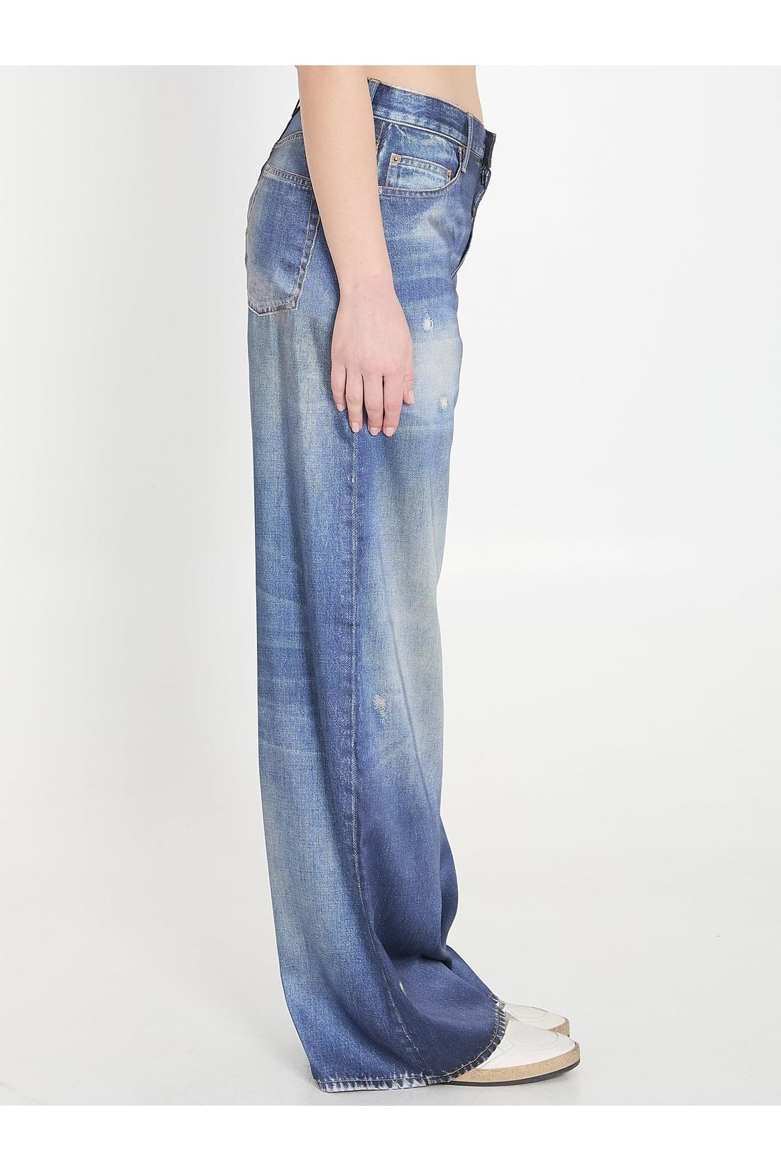 Golden Goose-OUTLET-SALE-Printed pants jeans effect-ARCHIVIST