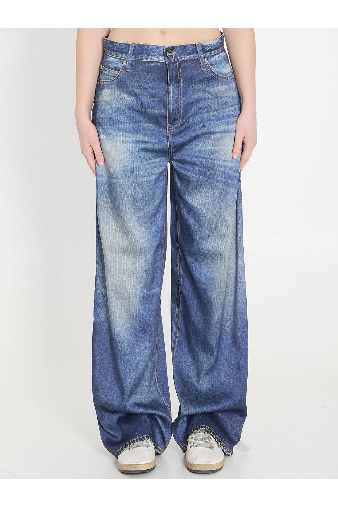 Golden Goose-OUTLET-SALE-Printed pants jeans effect-ARCHIVIST