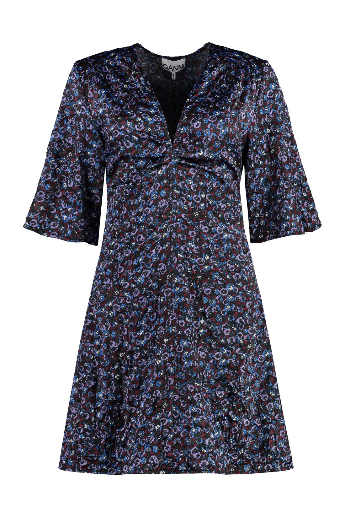 GANNI-OUTLET-SALE-Printed satin dress-ARCHIVIST