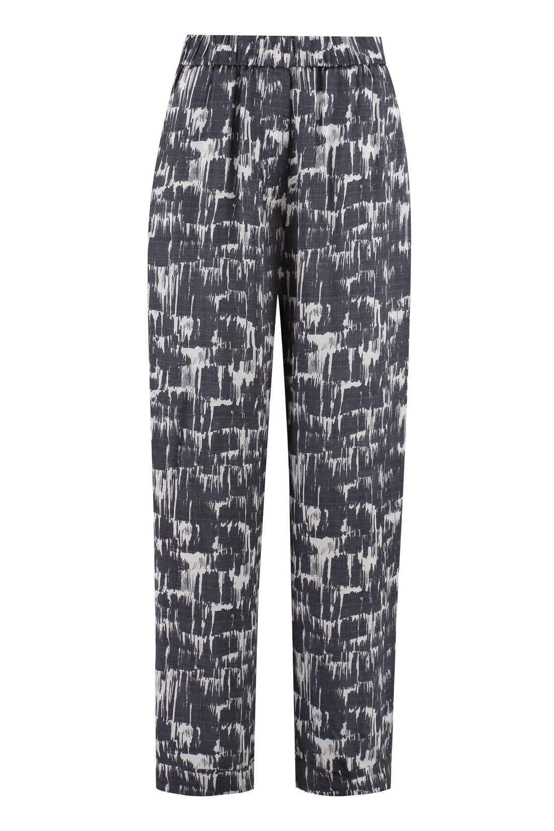 Peserico-OUTLET-SALE-Printed satin trousers-ARCHIVIST