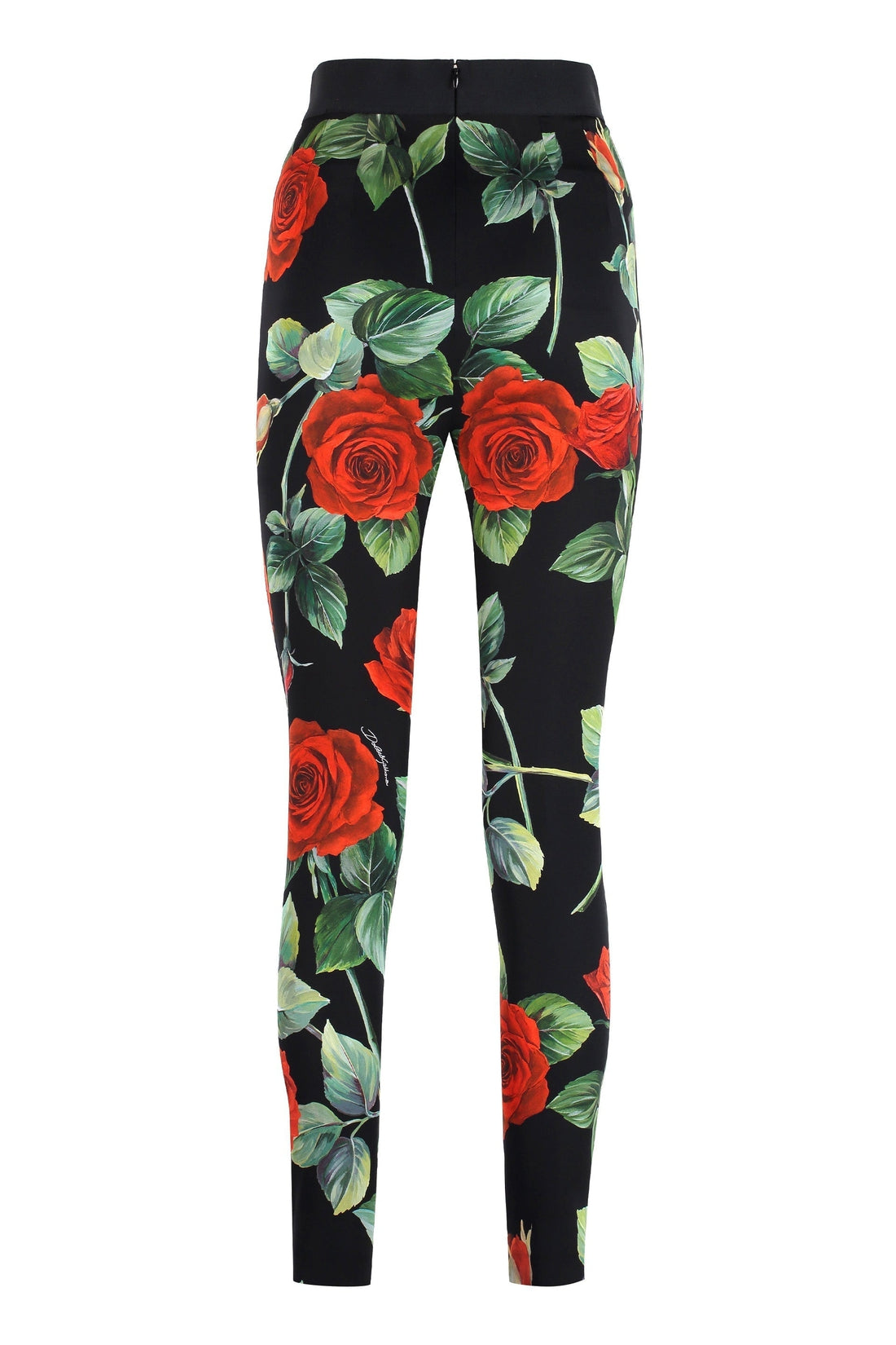 Dolce & Gabbana-OUTLET-SALE-Printed silk-blend leggings-ARCHIVIST