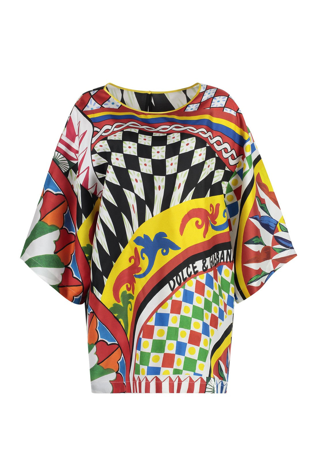 Dolce & Gabbana-OUTLET-SALE-Printed silk blouse-ARCHIVIST