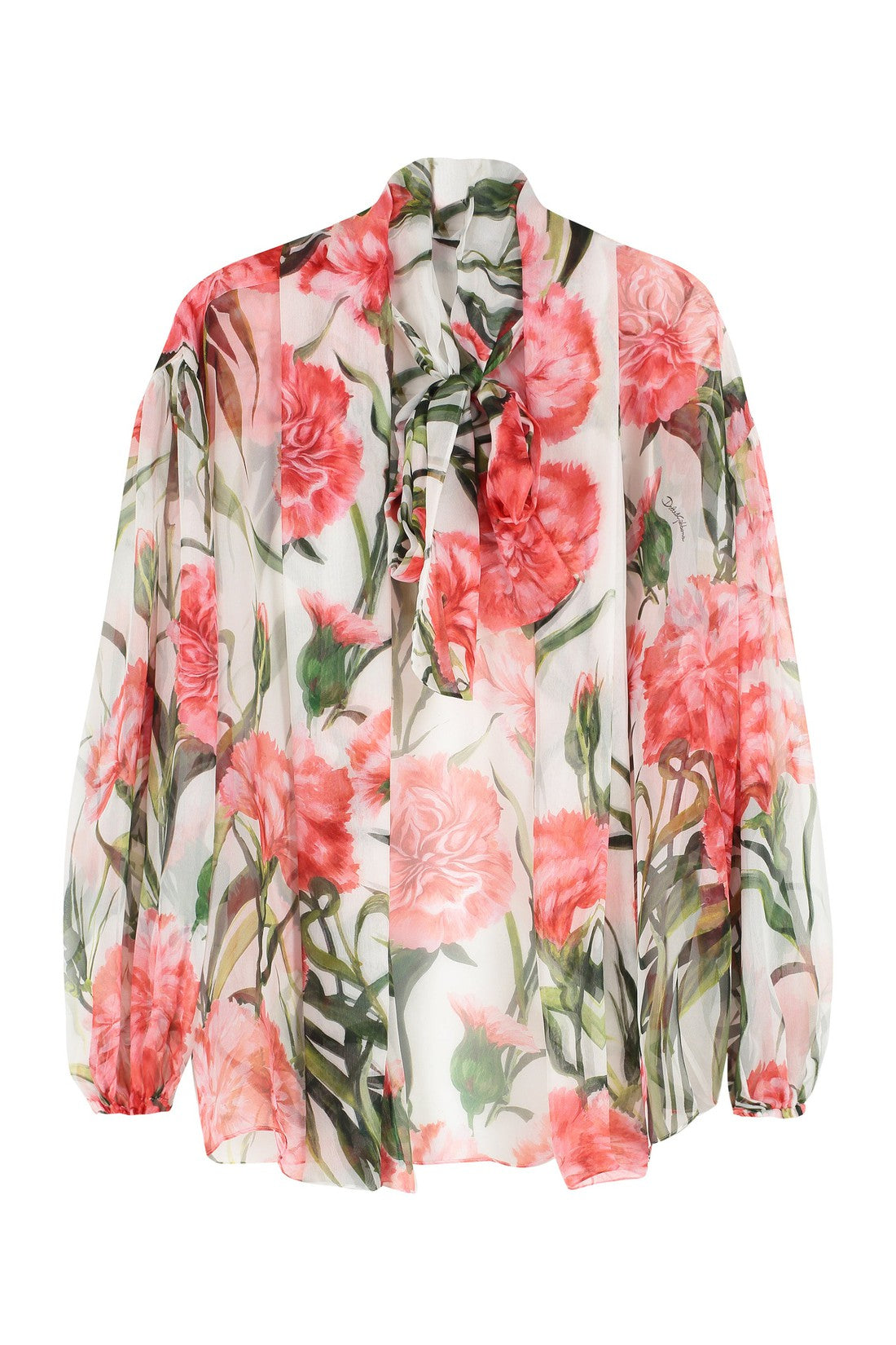Dolce & Gabbana-OUTLET-SALE-Printed silk blouse-ARCHIVIST