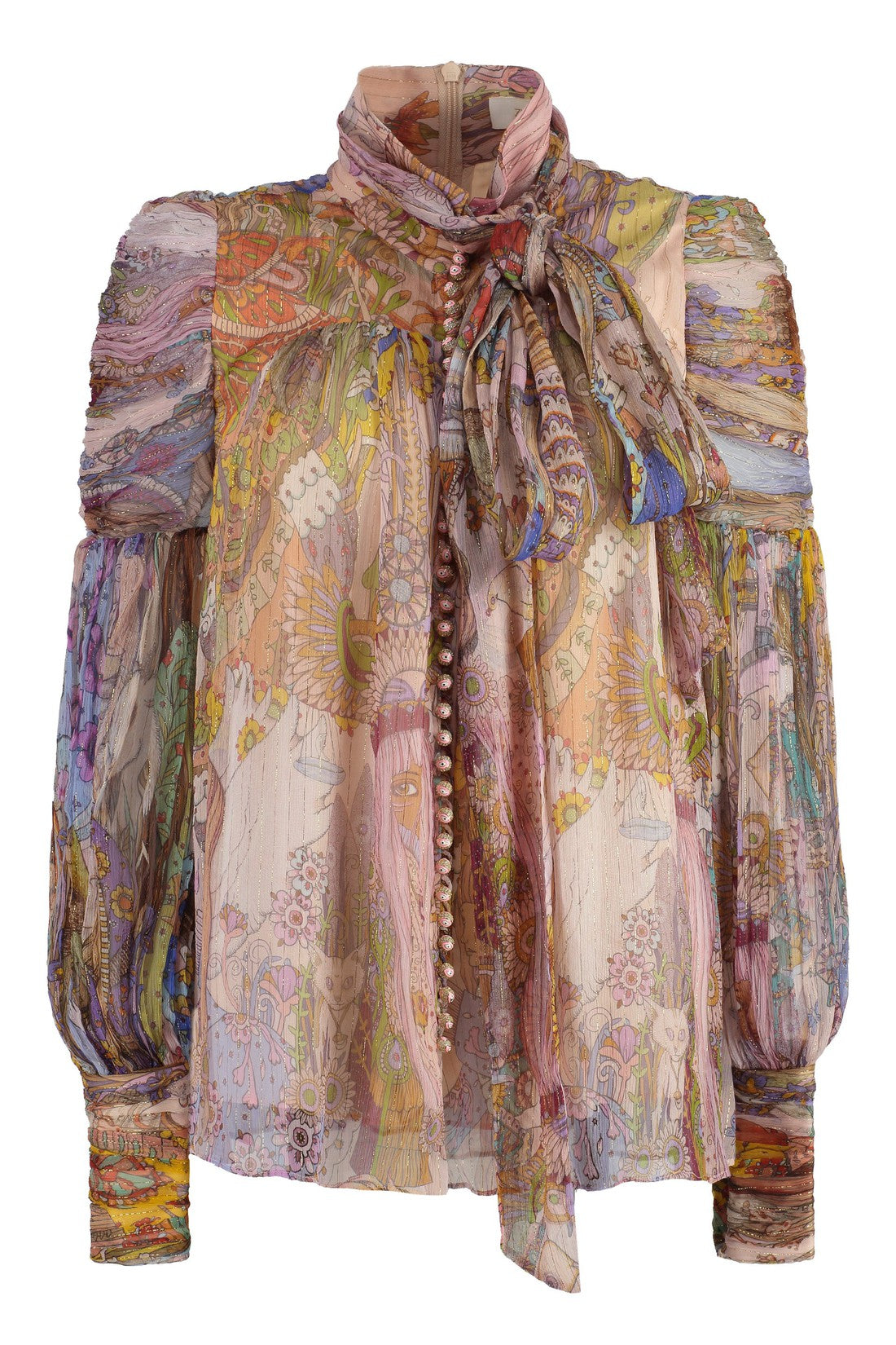 Zimmermann-OUTLET-SALE-Printed silk blouse-ARCHIVIST