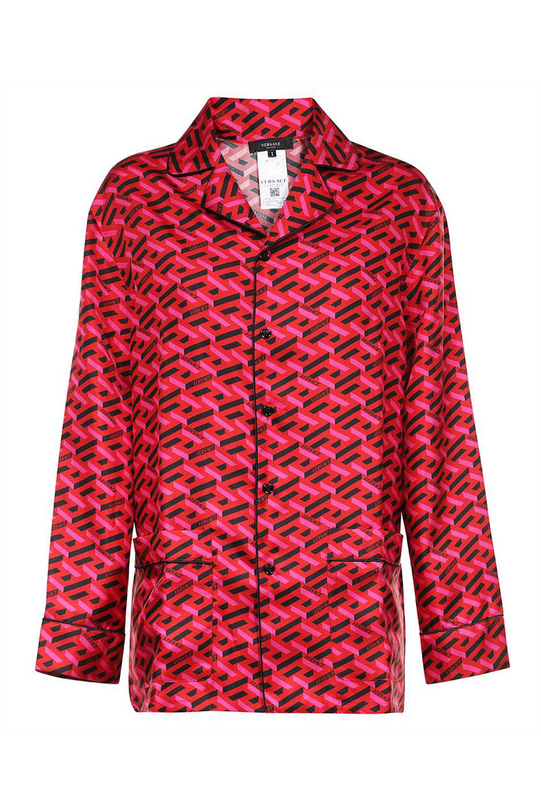 Versace-OUTLET-SALE-Printed silk pajama blouse-ARCHIVIST