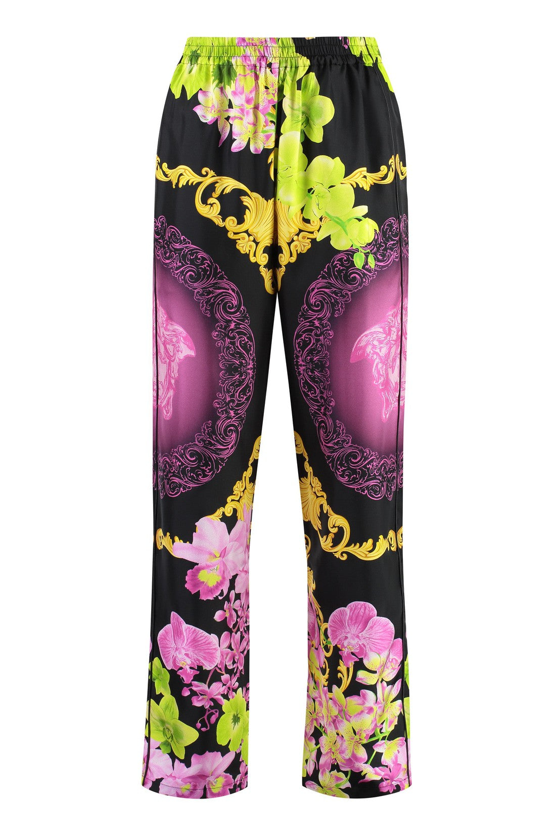 Versace-OUTLET-SALE-Printed silk pajama pants-ARCHIVIST