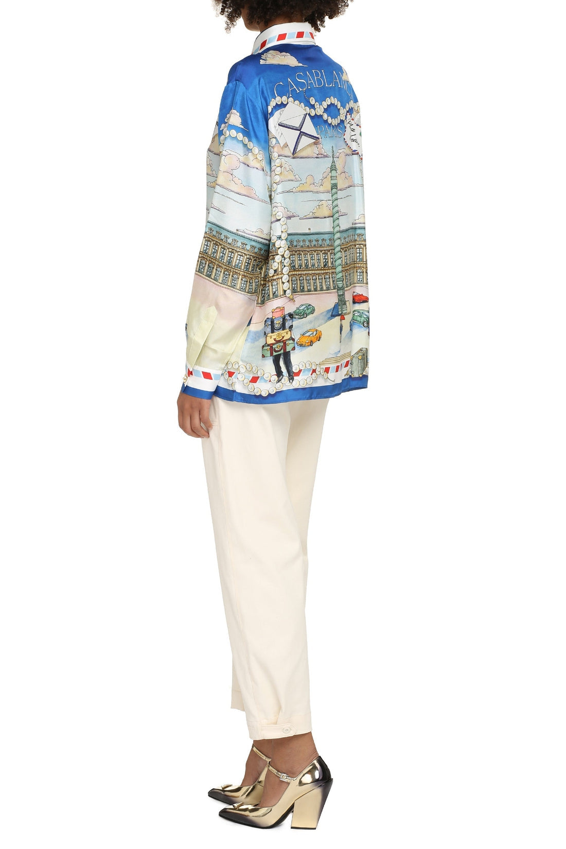 Casablanca-OUTLET-SALE-Printed silk shirt-ARCHIVIST