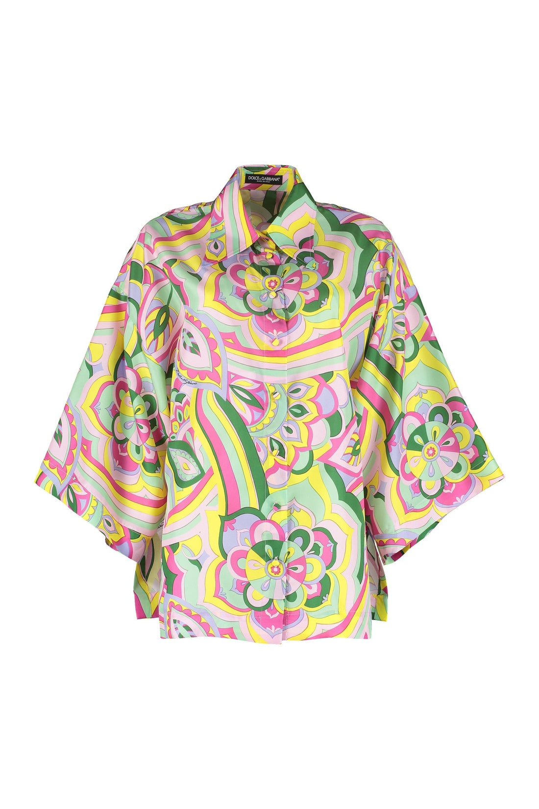 Dolce & Gabbana-OUTLET-SALE-Printed silk shirt-ARCHIVIST