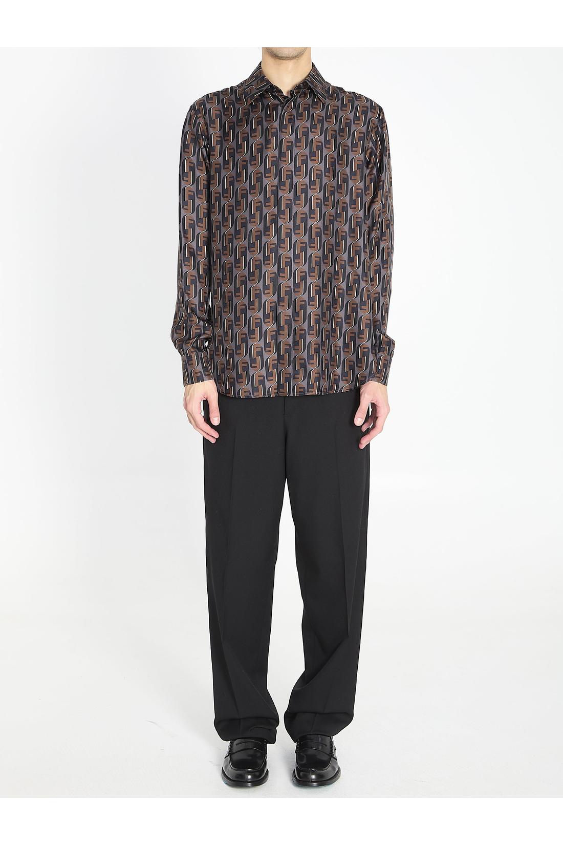 Fendi-OUTLET-SALE-Printed silk shirt-ARCHIVIST