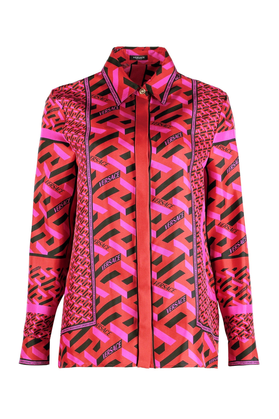Versace-OUTLET-SALE-Printed silk shirt-ARCHIVIST