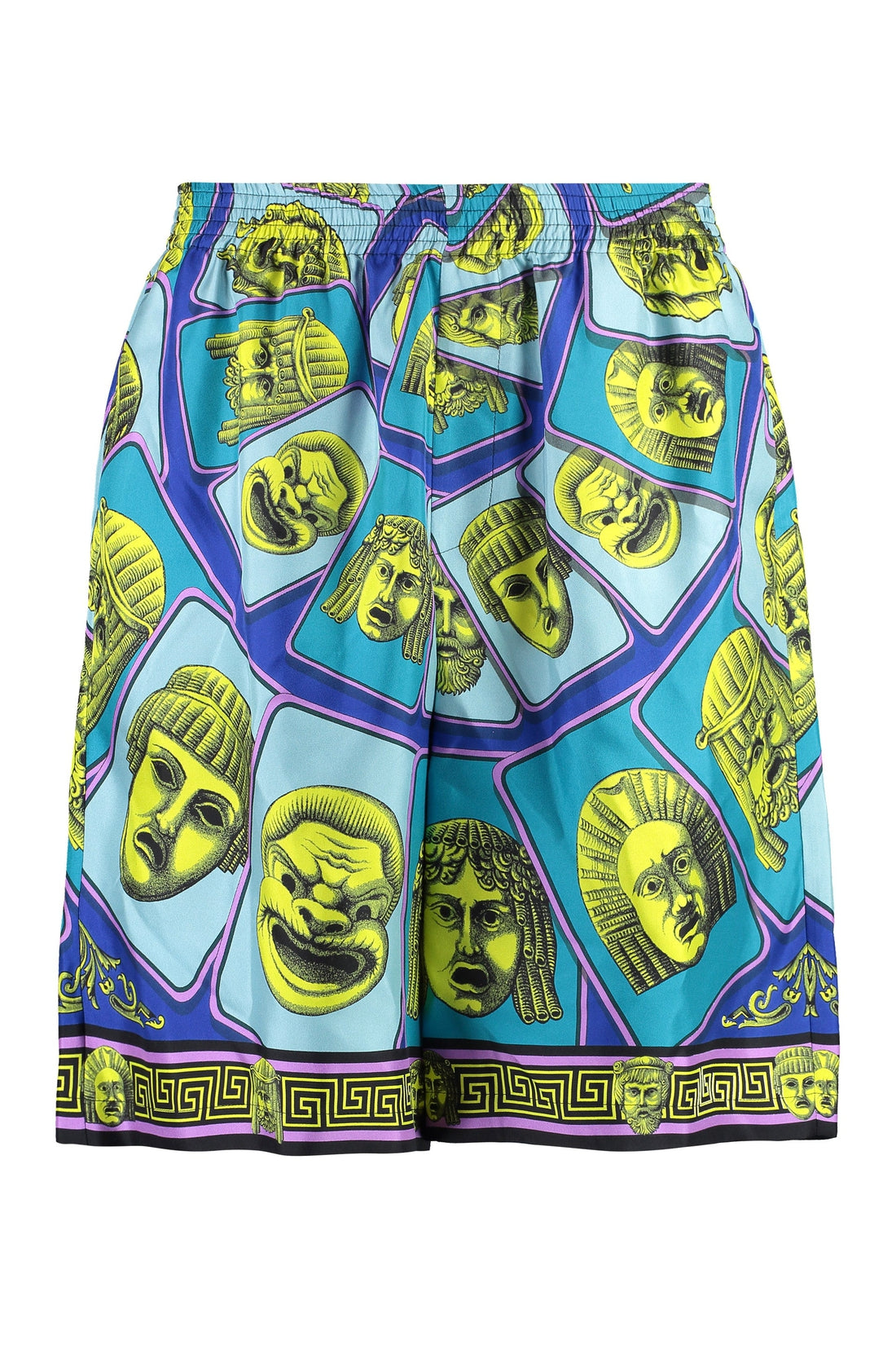 Versace-OUTLET-SALE-Printed silk shorts-ARCHIVIST