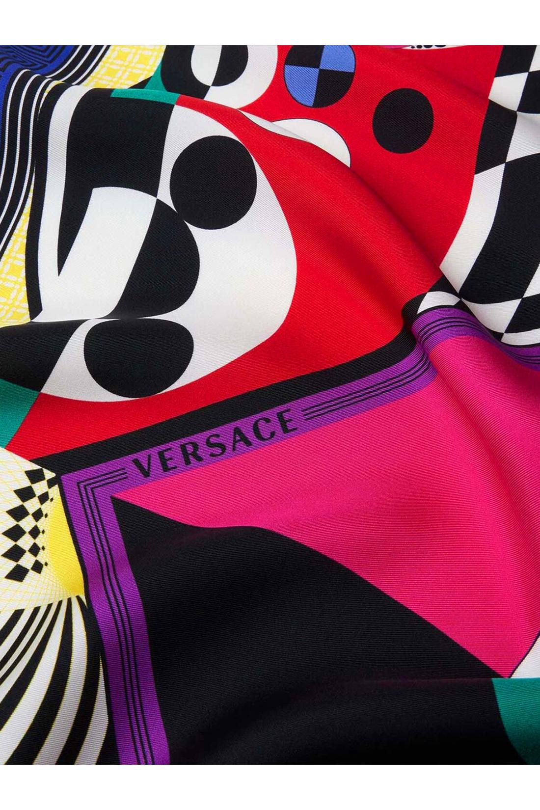 Versace-OUTLET-SALE-Printed silk twill pleated miniskirt-ARCHIVIST