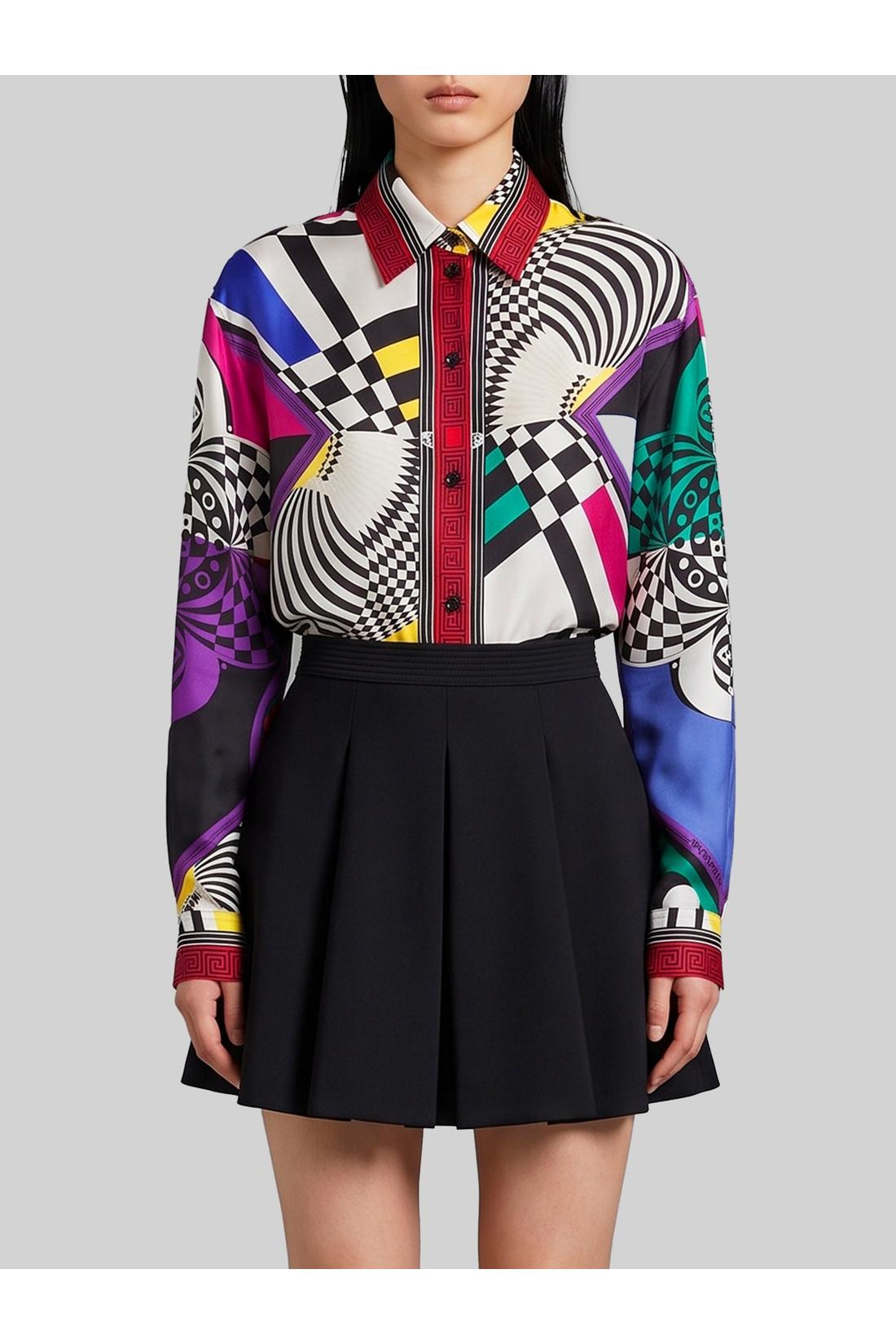 Versace-OUTLET-SALE-Printed silk twill shirt-ARCHIVIST