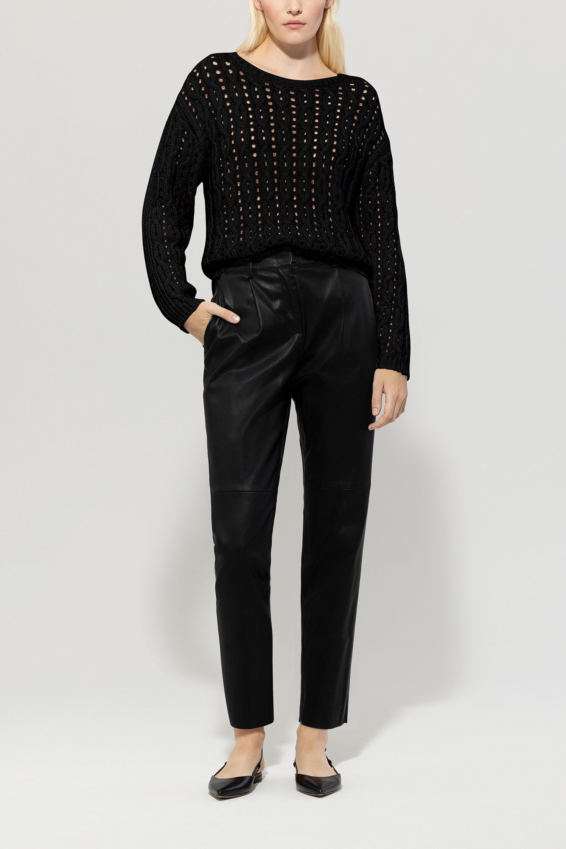 Luisa Cerano-Pullover aus Woll-Mix-Strick & Pullover-Black-Deal-Outlet-by-ARCHIVIST