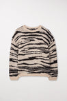 LUISA CERANO-OUTLET-SALE-Pullover in Animal-Jacquard-Strick-34-eggshell / black-by-ARCHIVIST