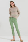 LUISA CERANO-OUTLET-SALE-Pullover mit Streifen-Design-Strick-34-sand / green stripe-by-ARCHIVIST