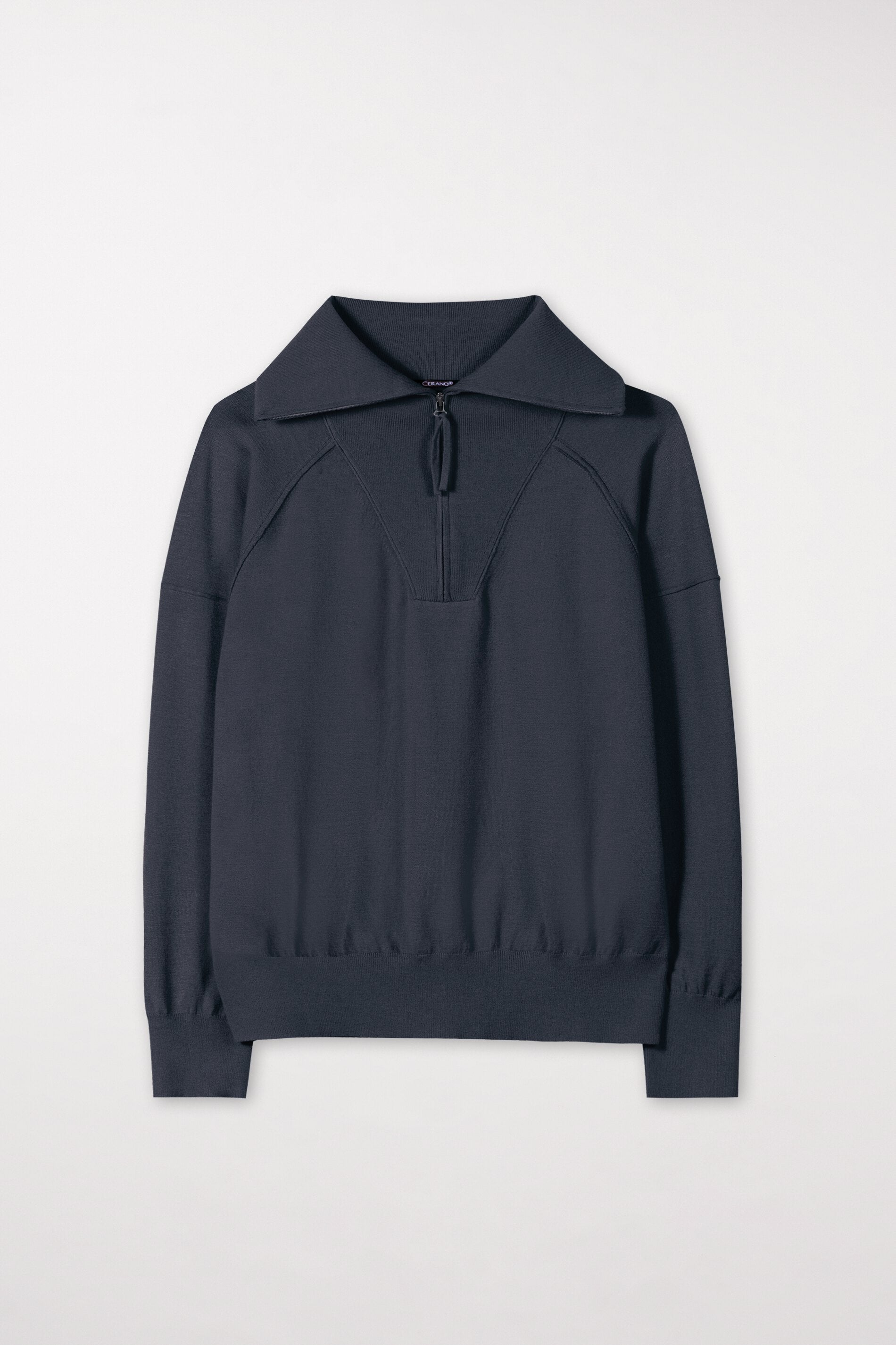 LUISA CERANO-OUTLET-SALE-Pullover mit Sweatdetails-Strick-34-bluish grey-by-ARCHIVIST
