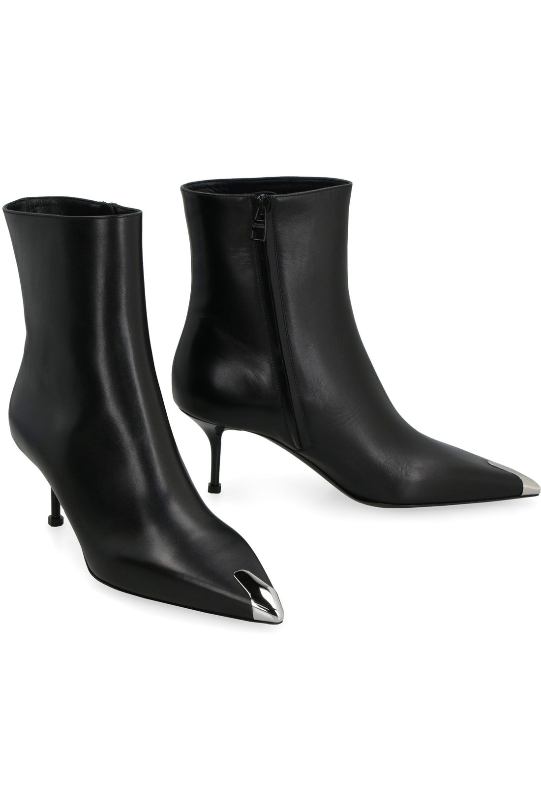 Alexander McQueen-OUTLET-SALE-Punk leather pointy-toe ankle boots-ARCHIVIST
