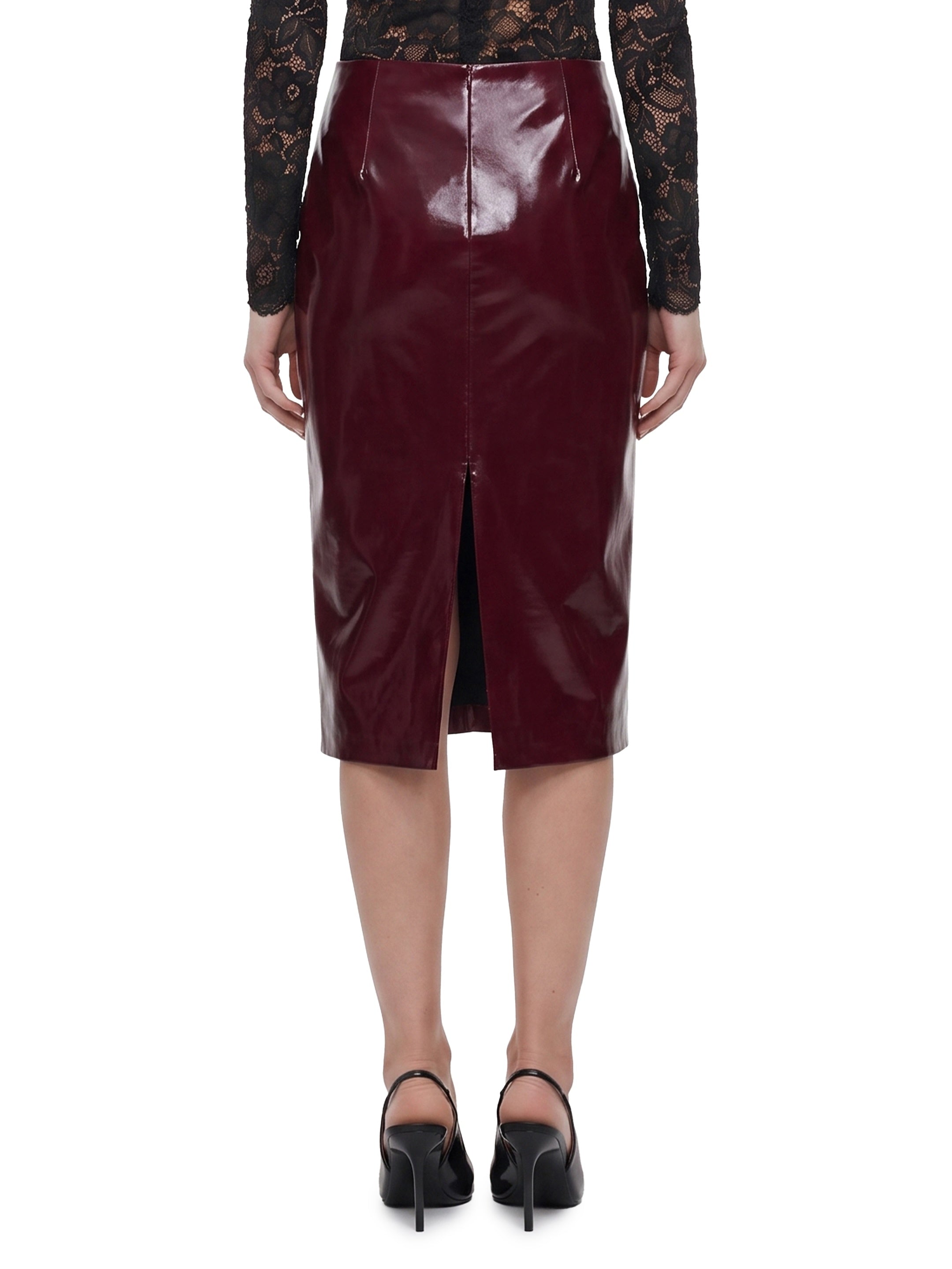 Self Portrait-OUTLET-SALE-Purple faux leather skirt-ARCHIVIST