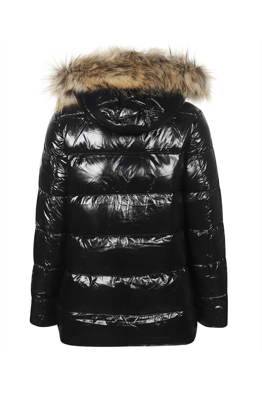 Fur trimmed hood down jacket