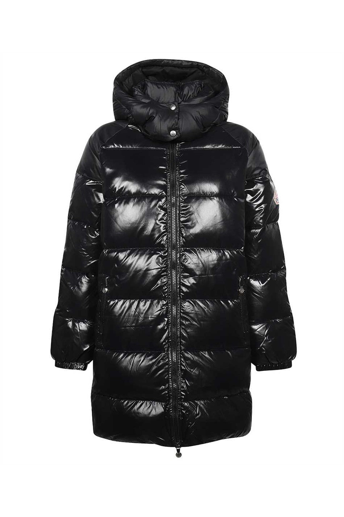 Long hooded down jacket