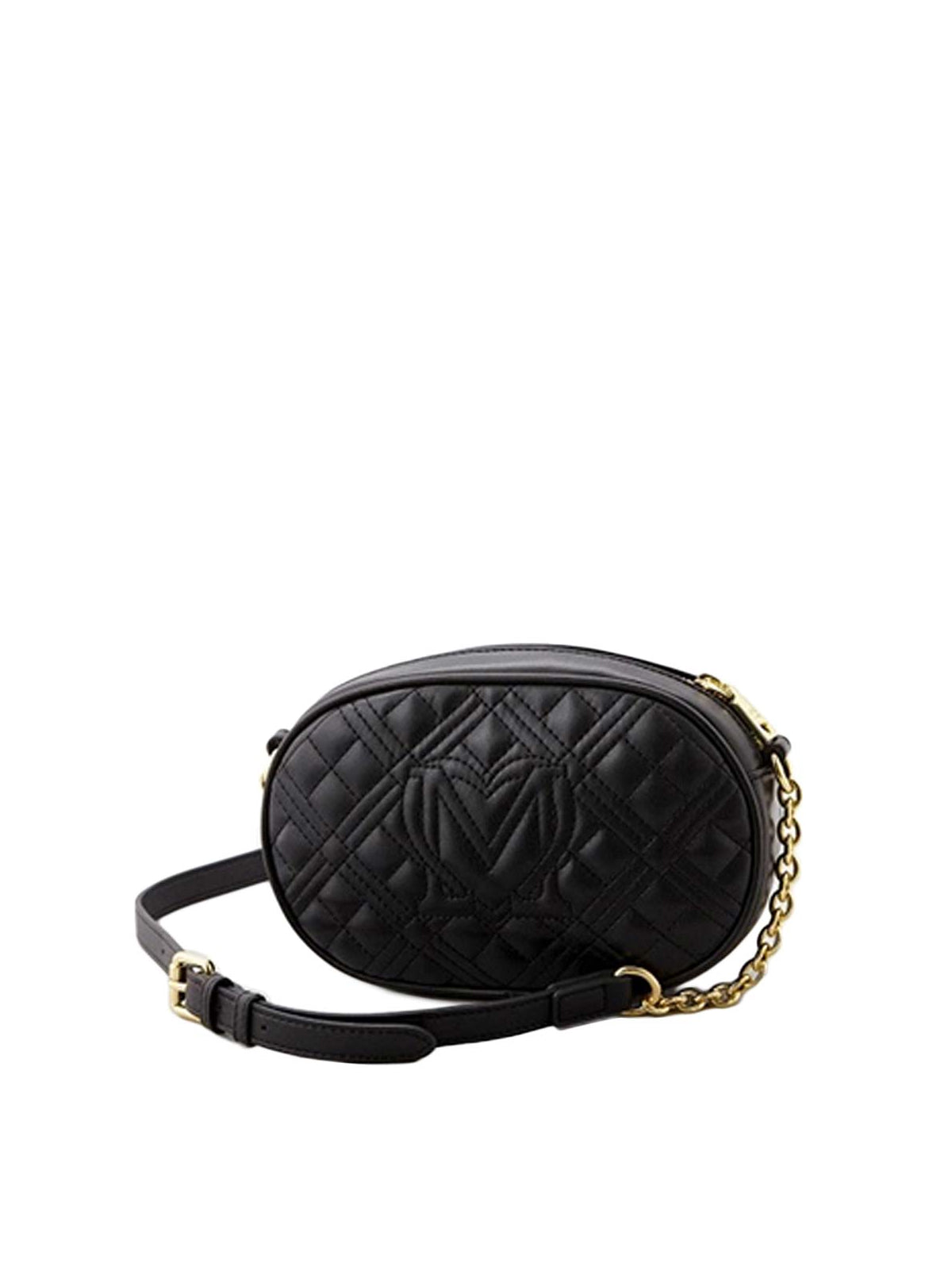 Moschino-OUTLET-SALE-Quilted Logo Plaque Crossbody Bag-ARCHIVIST