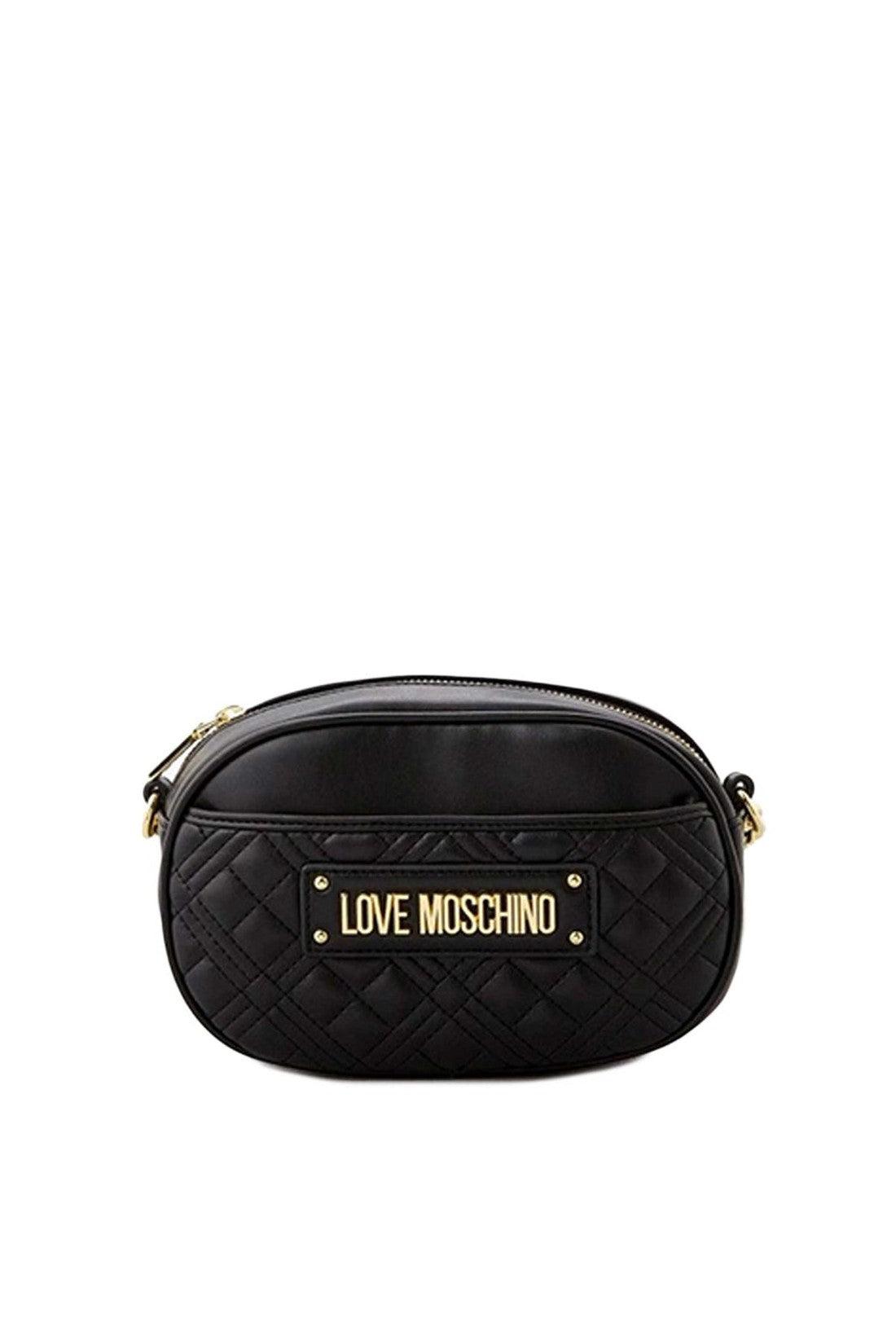 Moschino-OUTLET-SALE-Quilted Logo Plaque Crossbody Bag-ARCHIVIST