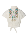 RIANI-outlet-sale-Kurzarm Bluse mit floralem Dessin-Blusen-ARCHIVIST