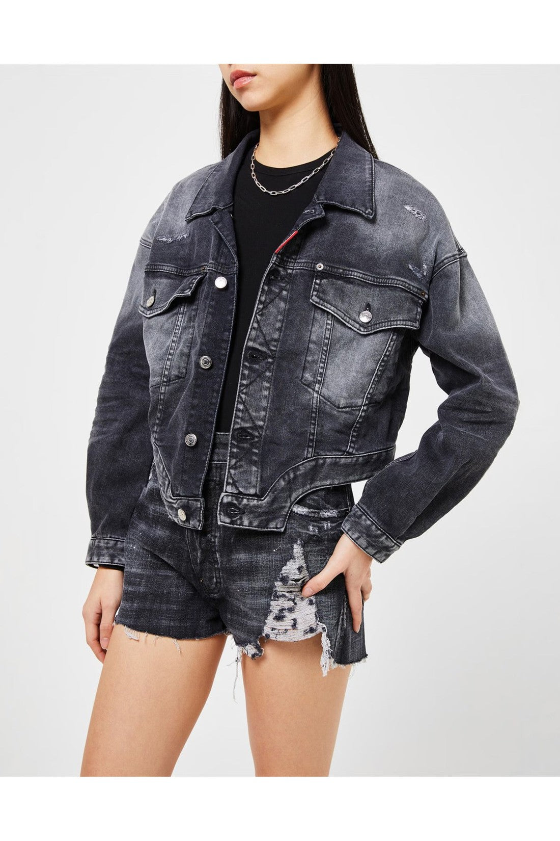 Dsquared2-OUTLET-SALE-Raw Cut Jean Denim Jacket-ARCHIVIST