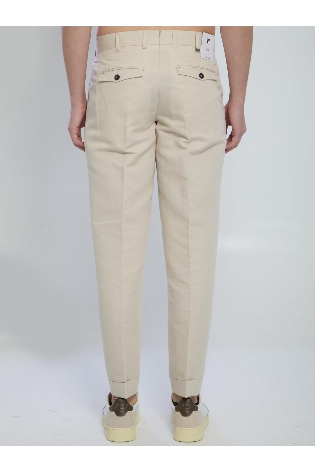 Pt Torino-OUTLET-SALE-Rebel pants in linen and cotton-ARCHIVIST