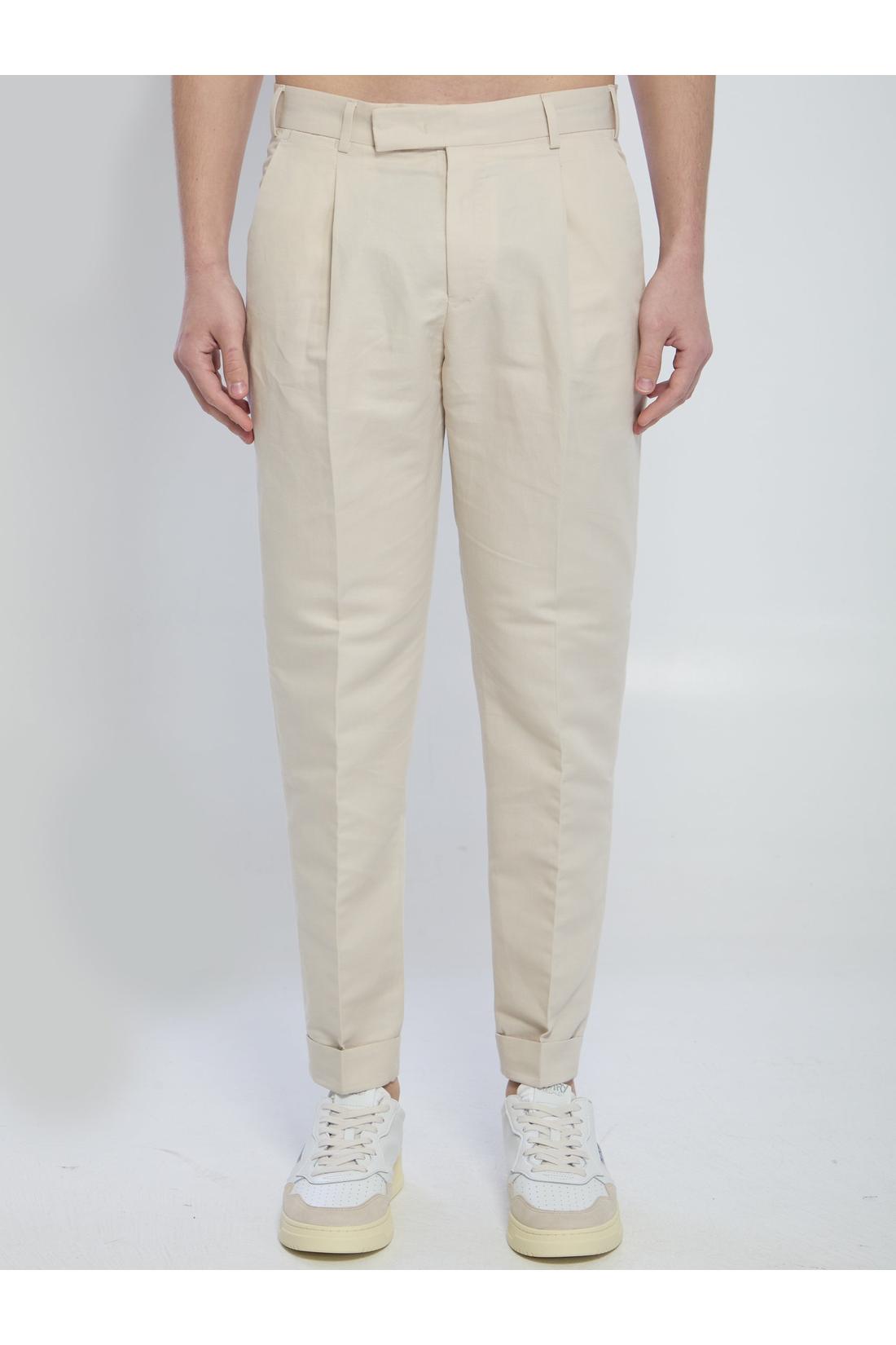 Pt Torino-OUTLET-SALE-Rebel pants in linen and cotton-ARCHIVIST