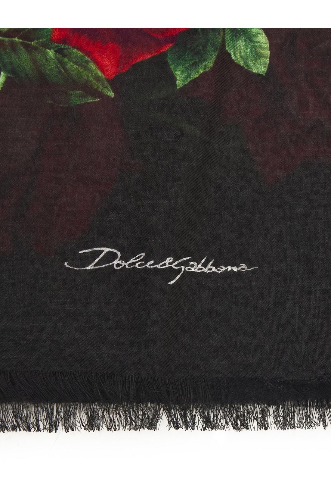 Dolce & Gabbana-OUTLET-SALE-Red Rose scarf-ARCHIVIST