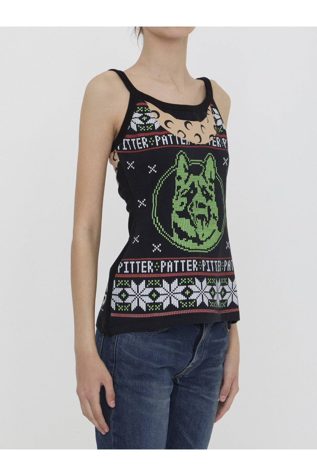 MARINE SERRE-OUTLET-SALE-Regenerated graphic tank top-ARCHIVIST