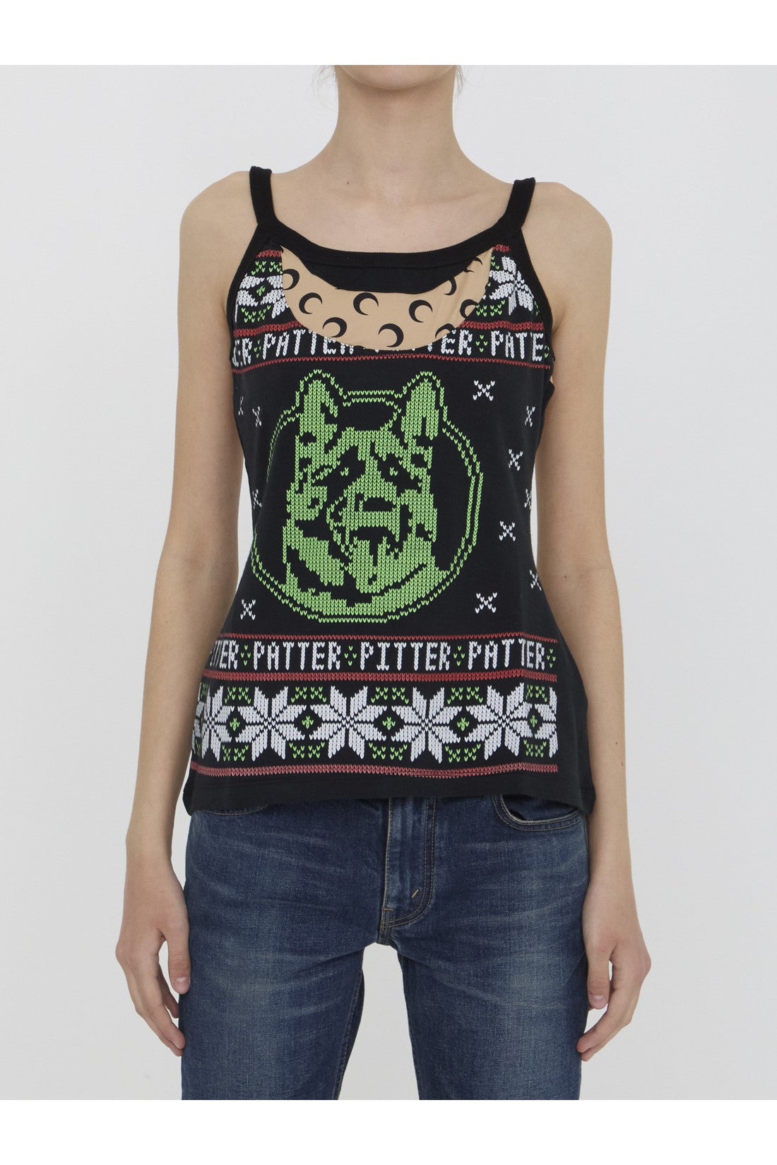 MARINE SERRE-OUTLET-SALE-Regenerated graphic tank top-ARCHIVIST