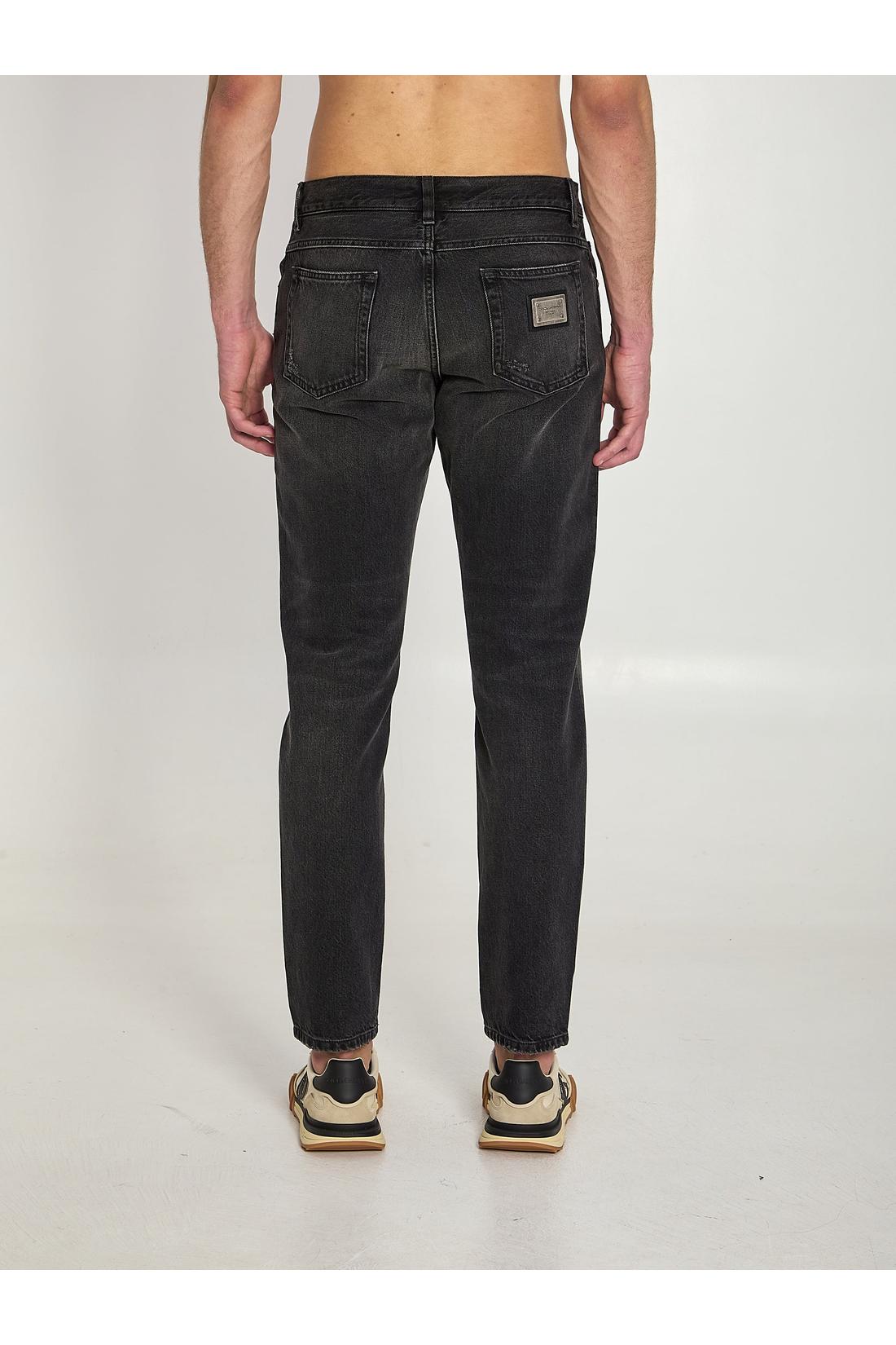 Dolce & Gabbana-OUTLET-SALE-Regular denim pants-ARCHIVIST