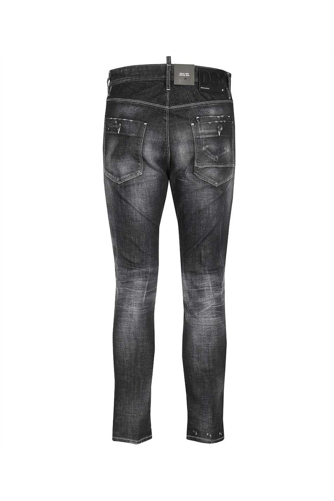 Dsquared2-OUTLET-SALE-Relax Long Crunch stretch cotton jeans-ARCHIVIST
