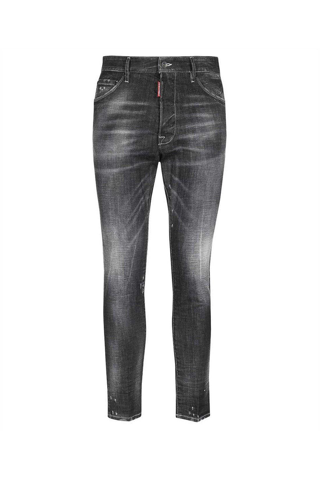 Dsquared2-OUTLET-SALE-Relax Long Crunch stretch cotton jeans-ARCHIVIST