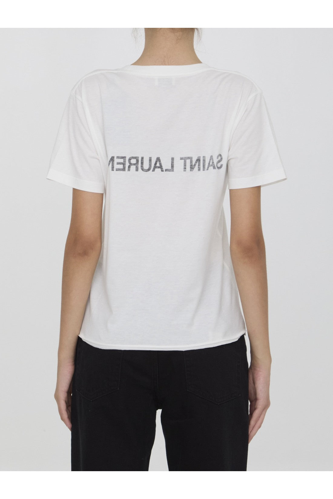 SAINT LAURENT-OUTLET-SALE-Reverse logo t-shirt-ARCHIVIST