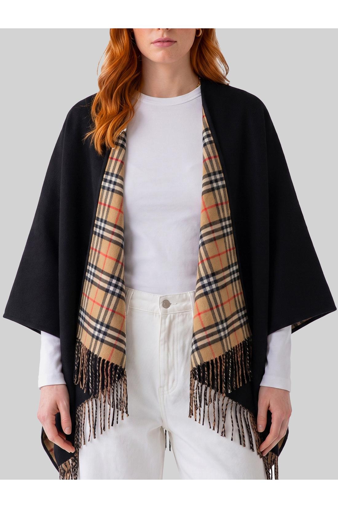 Burberry-OUTLET-SALE-Reversible Check wool cape-ARCHIVIST