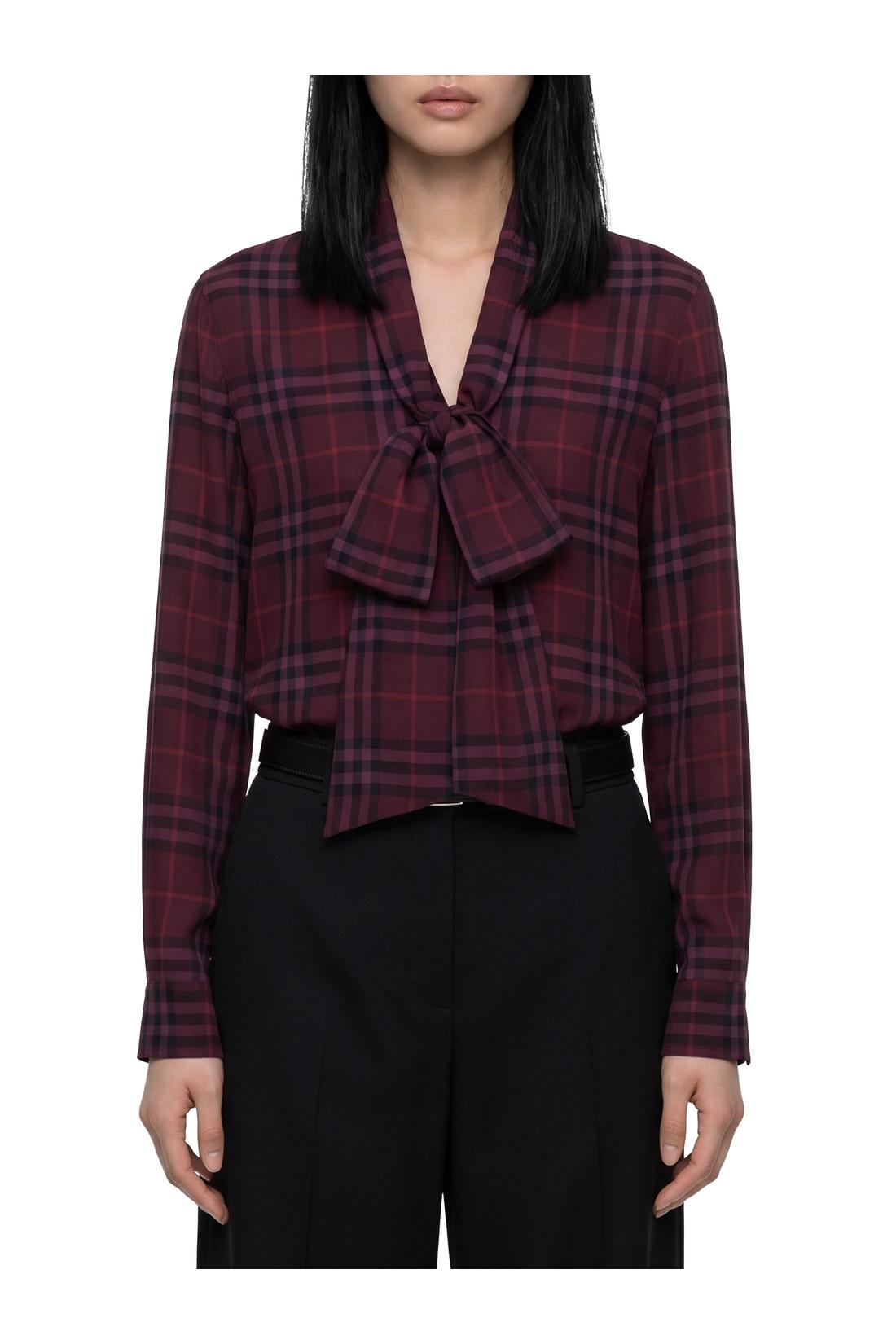Burberry-OUTLET-SALE-Rhiannon Check shirt with scarf-ARCHIVIST