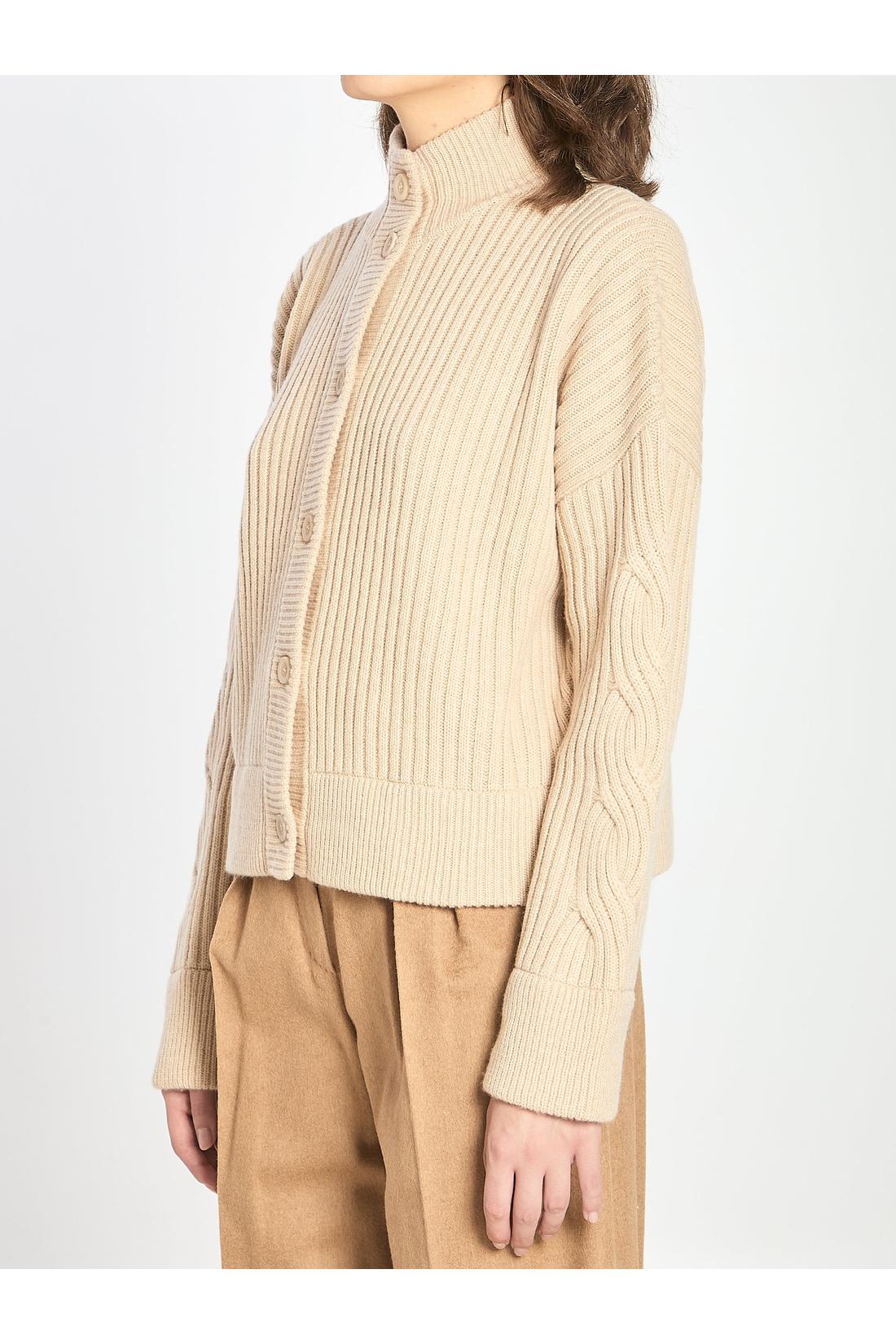Max Mara-OUTLET-SALE-Ribbed cardigan in wool and cashmere-ARCHIVIST